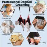 ATO-DJCX Cat Grooming Hammock Harness for Small Dogs,Pet Hammock Restraint Bag,Dog Grooming Sling for Trimming Nail and Ear/Eye Care(XS Size,6.5")