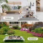 Elevated Raised Outdoor Dog Bed - Cooling Lifted Outside Dogs Cot Bed with Non-Slip Feet Dog Hammock Bed with Stainless Steel Frame Portable Puppy Pet Bed for Indoor & Outdoor