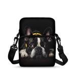 Ecaestolph French Bulldog Black Small Crossbody Bag Polyester Messenger Bags for Women Men Zip Satchel Sling Bags Waist Pouch Wallet Smart Phone Case Purse Camera Outdoor Storage Bag with Pocket