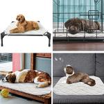Elevated Waterproof Dog Bed Pad 2 Pack, Soft Plush Pet Pad Large, Machine Washable with Corner Straps