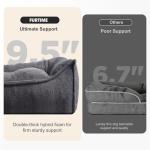 FURTIME XL Orthopedic Dog Beds Large Sized Dog, Extra Thick Supportive Comfort Pet Sofa, Ergonomic Slant Dog Couch Bed with Removable Washable Cover, Ultra Soft Surface & Non-Slip Bottom, Grey, 42"