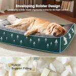 FURTIME XL Orthopedic Dog Beds Large Sized Dog, Extra Thick Supportive Comfort Pet Sofa, Ergonomic Slant Dog Couch Bed with Removable Washable Cover, Ultra Soft Surface & Non-Slip Bottom, Grey, 42"