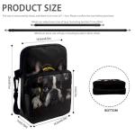 Ecaestolph French Bulldog Black Small Crossbody Bag Polyester Messenger Bags for Women Men Zip Satchel Sling Bags Waist Pouch Wallet Smart Phone Case Purse Camera Outdoor Storage Bag with Pocket