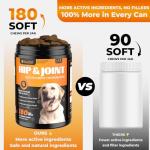 Zozdal Dog Hip & Joint Supplement, 180 Chicken Chews - Glucosamine Chondroitin MSM Turmeric for Large Breed & Senior Dogs