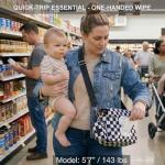 Eslcorri Small Diaper Bag Fanny Pack for Quick Outings, Crossbody Diaper Purse with Built-in Wipes Dispenser, Water-resistant Black Belt Bag for Moms Dads, 8L Expandable Capacity