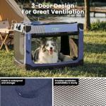 Gardner Pet Soft Collapsible Dog Crate - 30 Inch Portable Travel Dog Crate for Small/Medium Dogs Indoor & Outdoor, 3-Door Pet Crate with Durable Mesh Windows & Storage Bag, Blue