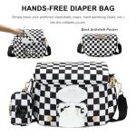 Eslcorri Small Diaper Bag Fanny Pack for Quick Outings, Crossbody Diaper Purse with Built-in Wipes Dispenser, Water-resistant Black Belt Bag for Moms Dads, 8L Expandable Capacity