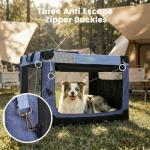 Gardner Pet Soft Collapsible Dog Crate - 30 Inch Portable Travel Dog Crate for Small/Medium Dogs Indoor & Outdoor, 3-Door Pet Crate with Durable Mesh Windows & Storage Bag, Blue