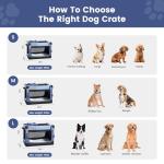 Gardner Pet Soft Collapsible Dog Crate - 30 Inch Portable Travel Dog Crate for Small/Medium Dogs Indoor & Outdoor, 3-Door Pet Crate with Durable Mesh Windows & Storage Bag, Blue