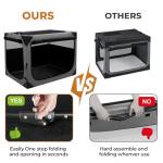 Nottia Dog Crate, Collapsible Soft Travel Crate for Large Dogs (3 Year Warranty), Indoor & Outdoor Portable Pet Kennel with Chew-Proof Mesh Window (Dark Gray, 36" L x 25" W x 25" H) ﻿