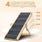Pawaboo Foldable Dog Ramp, Small Dog Ramp for Couch Low Bed, 4 Adjustable Height from 13'' to 21", Stable Pet Steps with Non-Slip Pad, Portable Pet Ramps Use for Couch Sofa Stairs, Wood