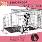 FDW Extra Large Dog Crate Dog Kennel Cage with Double Door,48 inch Folding Metal Wire Dog Cage with Removable Tray&Divider Panel,Pet Crate for Large Dogs,Black