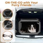 Nottia Dog Crate, Collapsible Soft Travel Crate for Large Dogs (3 Year Warranty), Indoor & Outdoor Portable Pet Kennel with Chew-Proof Mesh Window (Dark Gray, 36" L x 25" W x 25" H) ﻿