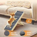 Pawaboo Foldable Dog Ramp, Small Dog Ramp for Couch Low Bed, 4 Adjustable Height from 13'' to 21", Stable Pet Steps with Non-Slip Pad, Portable Pet Ramps Use for Couch Sofa Stairs, Wood