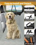 Dog Car Seat Cover, 600D Heavy Durable Dog Seat Cover for Back Seat, 100% Waterproof Scratch Proof Nonslip Dog Hammock for Car with Side Flap, Pet Back Seat Covers for Cars with SeatBelt Gray