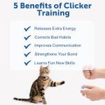 Cat Training Clicker Kit – Includes Finger Clicker and Target Stick – Perfect for Positive Reinforcement, Behavior & Obedience Training Indoors & Outdoors – Suitable for Dogs, Birds & Small Pets
