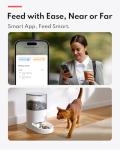 Homerunpet Automatic Cat Feeder - 4L Timed Pet Feeder, No Jam Freeze Dried Safe, WiFi & Bluetooth App Control, 30-Day Freshness for Cats and Small Dogs (Stainless Steel Bowl)