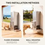 Chipak 35L Automatic Dog Feeder for Two Large Dogs with Timer, Stainless Steel Pet Food Dispenser W/Programmable Feeding Schedule,Dual Tray (35L)