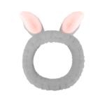 Cute Gray Rabbit Ears Headband Frog Eye Elastic to Wash Face for Women Makeup Shower Spa (1 Pack)