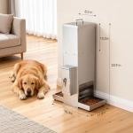 Chipak 35L Automatic Dog Feeder for Two Large Dogs with Timer, Stainless Steel Pet Food Dispenser W/Programmable Feeding Schedule,Dual Tray (35L)