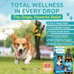 Woyamay Antibiotics for Dogs | Natural Dog Antibiotics for Allergy Relief, Itch Relief, Coughs, Skin Health, Breath Treatment, Digestion | Herbal Supplement to Care for Ears, Eyes & Coat, 2 Fl Oz