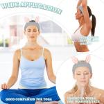 Cute Gray Rabbit Ears Headband Frog Eye Elastic to Wash Face for Women Makeup Shower Spa (1 Pack)
