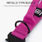 Tactical Thick Dog Collar, Adjustable Training Nylon Dog Collar, Heavy Duty Metal Buckle & Control Handle for Small Medium Large Dogs (L, Hotpink)