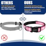 Kazazoo Reflective Dog Collar with Soft Padding Dog Collar for Medium & Small Dogs, No Pull, Heavy Duty, Adjustable Nylon Collar with Quick-Release Buckle, Walking Training Pink-S