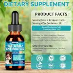 Woyamay Antibiotics for Dogs | Natural Dog Antibiotics for Allergy Relief, Itch Relief, Coughs, Skin Health, Breath Treatment, Digestion | Herbal Supplement to Care for Ears, Eyes & Coat, 2 Fl Oz