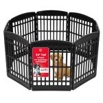 IRIS USA Dog Playpen 34" Tall Dog Playpen Indoor – 8-Panel Puppy Playpen, 63 x 63 x 35, Extra Tall Dog Play Pen Indoors for Large Dogs, Plastic Pet Playpen, Indoor Dog Pen, Black