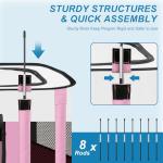 X-ZONE PET Dog Playpen, Puppy Cat Play Pen Portable Foldable Indoor/Outdoor Tent Crate Cage, Portable Pet Crate Medium Size Pink 33"