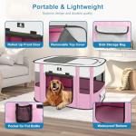X-ZONE PET Dog Playpen, Puppy Cat Play Pen Portable Foldable Indoor/Outdoor Tent Crate Cage, Portable Pet Crate Medium Size Pink 33"