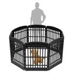 IRIS USA Dog Playpen 34" Tall Dog Playpen Indoor – 8-Panel Puppy Playpen, 63 x 63 x 35, Extra Tall Dog Play Pen Indoors for Large Dogs, Plastic Pet Playpen, Indoor Dog Pen, Black