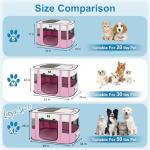 X-ZONE PET Dog Playpen, Puppy Cat Play Pen Portable Foldable Indoor/Outdoor Tent Crate Cage, Portable Pet Crate Medium Size Pink 33"