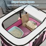 X-ZONE PET Dog Playpen, Puppy Cat Play Pen Portable Foldable Indoor/Outdoor Tent Crate Cage, Portable Pet Crate Medium Size Pink 33"