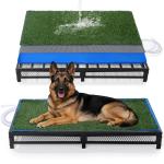 HOMBYS Porch Potty for Dogs with Drain, Artificial Grass Pet Litter Box Tray for Medium & Larhe Dog, Puppy Toilet for Patio, Indoor & Outdoor Use(47" L x 23" W x 6" H)