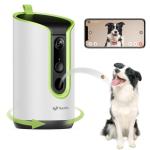 TKENPRO 5MP Ultra HD Pet Camera - Dog Camera with Treat Dispenser, Remote Treat Tossing via Phone App, 360° Auto Tracking & Motion Alerts, 5G&2.4G WiFi for Cats Indoor