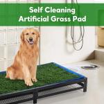 HOMBYS Porch Potty for Dogs with Drain, Artificial Grass Pet Litter Box Tray for Medium & Larhe Dog, Puppy Toilet for Patio, Indoor & Outdoor Use(47" L x 23" W x 6" H)