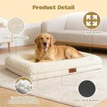 Orthopedic Dog Bed for Medium Dog Cat Noodle Cover Egg-Foam Dog Cat Bed Medium Pet Sofa with Removable Cover Washable Waterproof Pet Couch Beds (White, 36.0" L x 27.0" W x 6.7" Th)