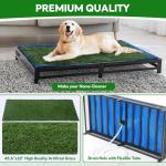 HOMBYS Porch Potty for Dogs with Drain, Artificial Grass Pet Litter Box Tray for Medium & Larhe Dog, Puppy Toilet for Patio, Indoor & Outdoor Use(47" L x 23" W x 6" H)