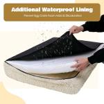 Orthopedic Dog Bed for Medium Dog Cat Noodle Cover Egg-Foam Dog Cat Bed Medium Pet Sofa with Removable Cover Washable Waterproof Pet Couch Beds (White, 36.0" L x 27.0" W x 6.7" Th)