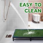 HOMBYS Porch Potty for Dogs with Drain, Artificial Grass Pet Litter Box Tray for Medium & Larhe Dog, Puppy Toilet for Patio, Indoor & Outdoor Use(47" L x 23" W x 6" H)