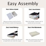 Orthopedic Dog Bed for Medium Dog Cat Noodle Cover Egg-Foam Dog Cat Bed Medium Pet Sofa with Removable Cover Washable Waterproof Pet Couch Beds (White, 36.0" L x 27.0" W x 6.7" Th)