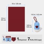 VETRESKA Dog Poop Bag with Dispenser, Leak Proof and Extra Thick Pet Waste Bags for Dog Walking and Cat Litter, Rose & Amberwood Scented, 105 Count