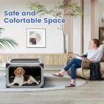 Dog Crate,36x25x25 Inch Large Dog Crate for Large or Medium Dogs, Portable and Foldable Design of Dog Cage, Perfect for Travel or Home Use, Dog Kennel with 3-Door and Durable Mesh Windows, Light Grey