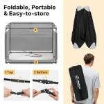 Veehoo Large Dog Crate for Indoor Outdoor, Portable Collapsible Travel Dogs Crate, 42 Inch Soft Foldable Pet Kennel with 4-Door Mesh Windows