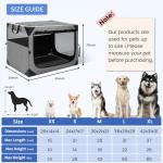 Dog Crate,36x25x25 Inch Large Dog Crate for Large or Medium Dogs, Portable and Foldable Design of Dog Cage, Perfect for Travel or Home Use, Dog Kennel with 3-Door and Durable Mesh Windows, Light Grey
