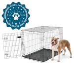 Carlson Pet Products Single Door Metal Dog Crate, Large 42" Dog Crate for Large Dogs, Foldable Collapsible Dog Kennel with Removable Tray, Portable Wire Dog Cage for Training & Travel