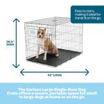 Carlson Pet Products Single Door Metal Dog Crate, Large 42" Dog Crate for Large Dogs, Foldable Collapsible Dog Kennel with Removable Tray, Portable Wire Dog Cage for Training & Travel