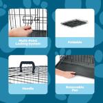 Carlson Pet Products Single Door Metal Dog Crate, Large 42" Dog Crate for Large Dogs, Foldable Collapsible Dog Kennel with Removable Tray, Portable Wire Dog Cage for Training & Travel